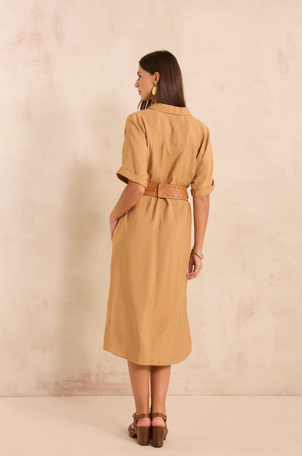 Short sleeve shirt dress LAYANA;${refinementColor}
