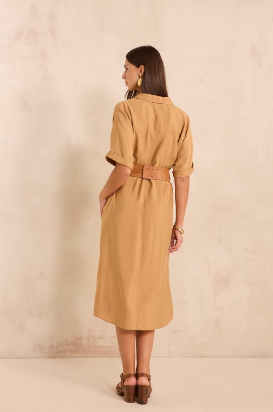 Short sleeve shirt dress LAYANA;${refinementColor}