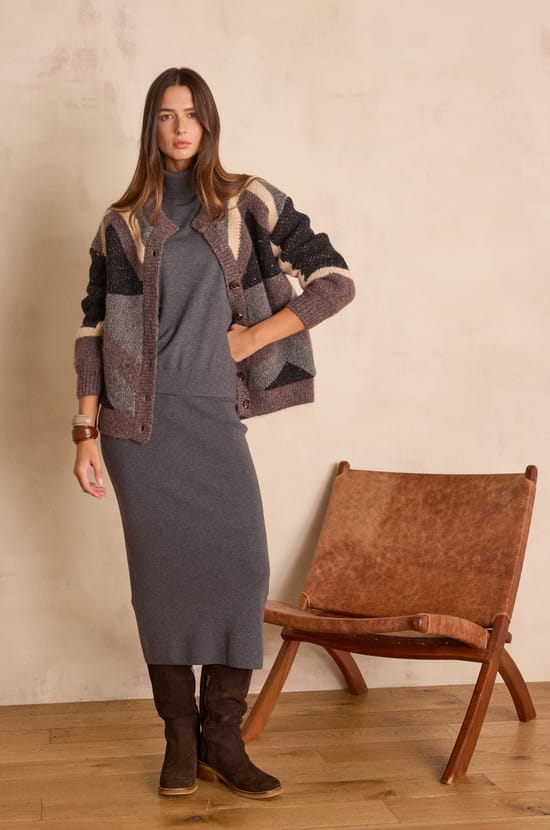 CHARLOTTE straight wool skirt;${refinementColor}