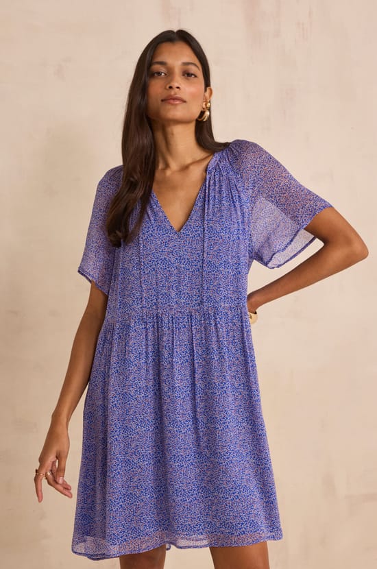 Short printed dress BANDANA;${refinementColor}