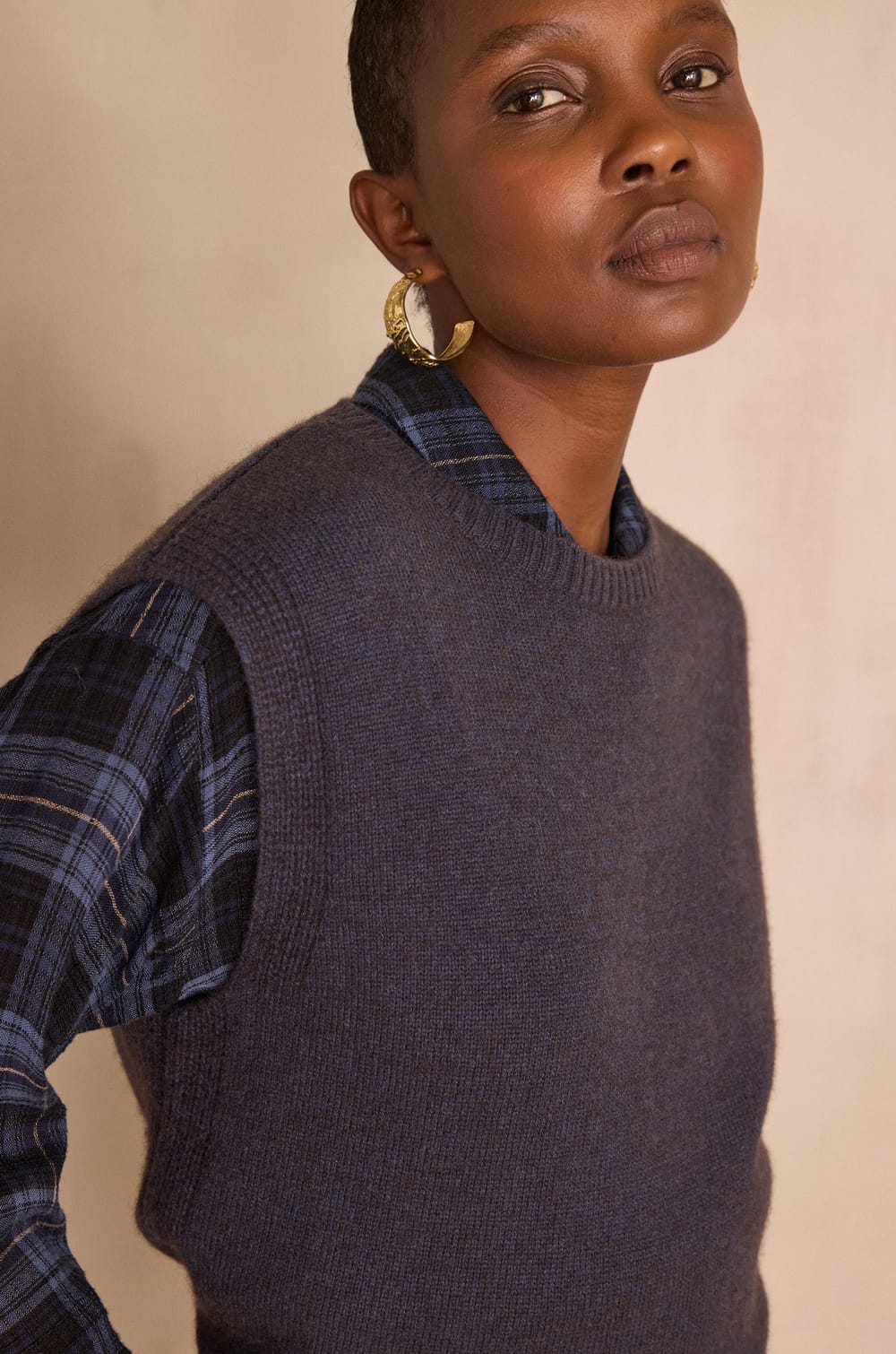 BARCLAY sleeveless wool jumper;${refinementColor}