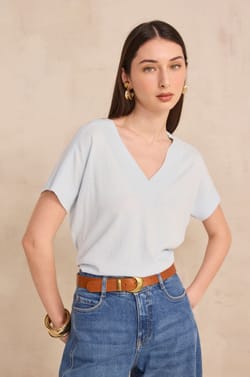 Short-sleeved cotton sweater PRETTY;${refinementColor}