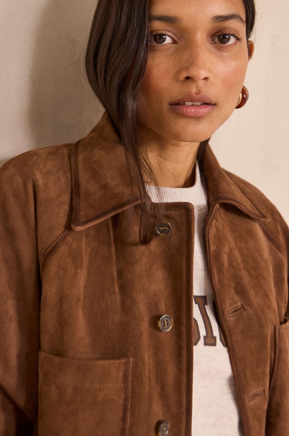 Unisex long-sleeve suede jacket SUBTIL;${refinementColor}