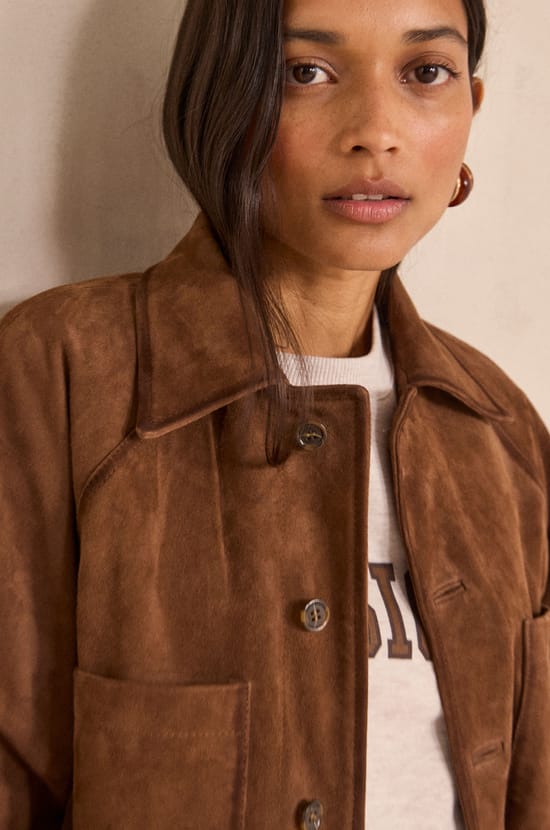 Unisex long-sleeve suede jacket SUBTIL;${refinementColor}