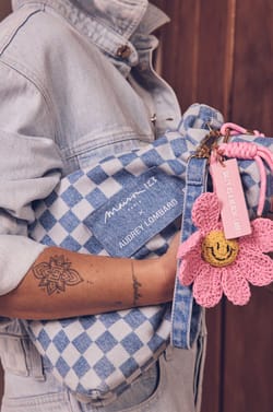 Pochette en jean &agrave; carreaux Audrey Lombard x Maison 123 SUZIE;${refinementColor}