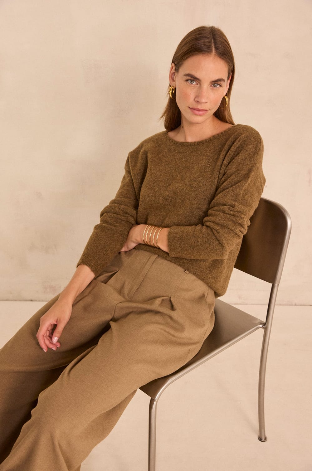 Alloyed wool long sleeve sweater ALESIO;${refinementColor}