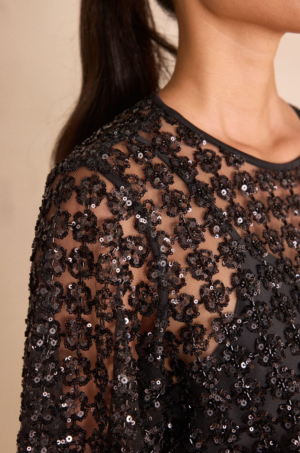 BLING cropped Top with rhinestones;${refinementColor}