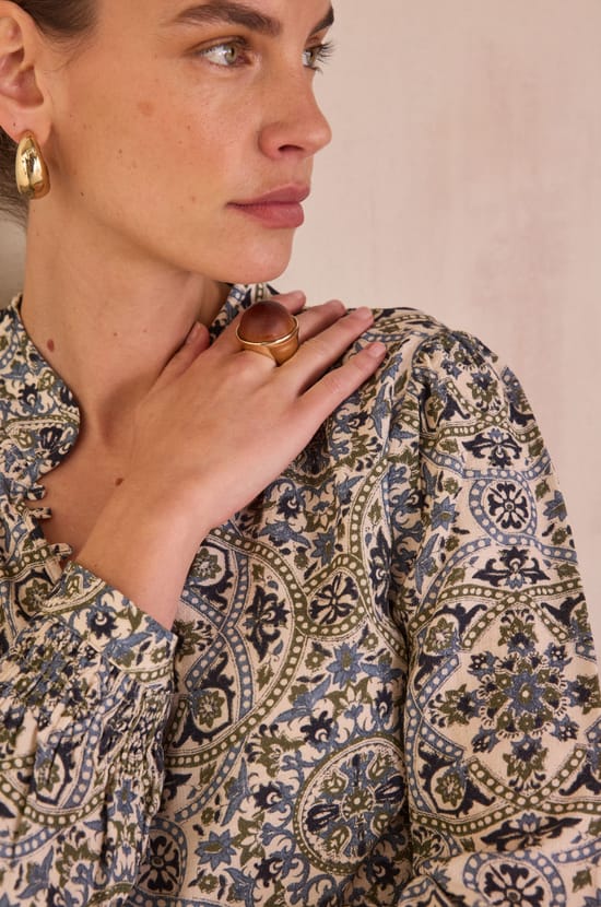 Arabesque print DELICE blouse;${refinementColor}