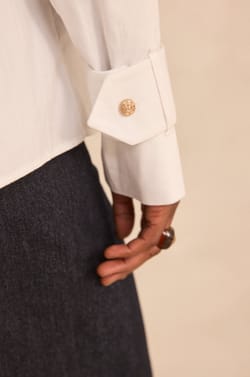 MAXIME long-sleeve cotton blouse;${refinementColor}