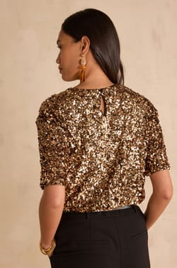 Sequin T-shirt SUNNY;${refinementColor}