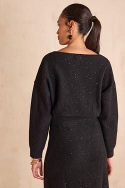 BLAKE bateau neck Jumper with sequins;${refinementColor}