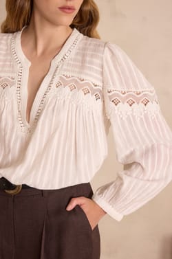 SELENA blouse in 100% cotton;${refinementColor}