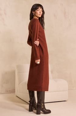 Phoebee mixed wool and yak knit dress;${refinementColor}