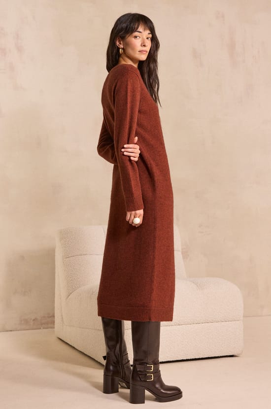 Phoebee mixed wool and yak knit dress;${refinementColor}