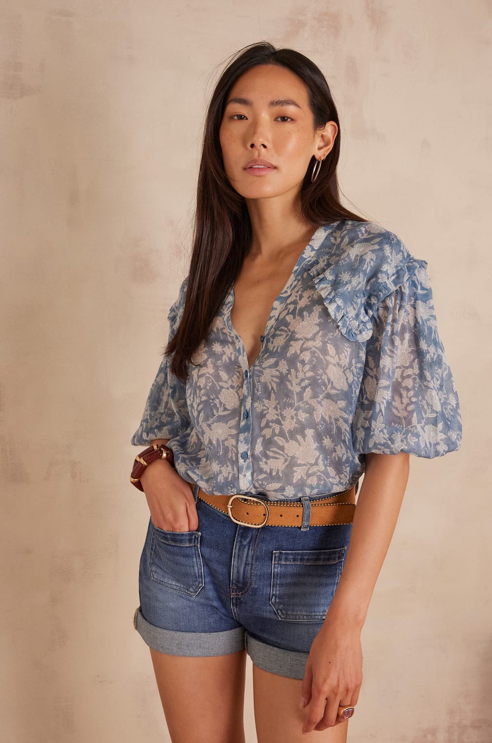 PIO Cotton Blouse;${refinementColor}