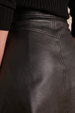 Jupe CLEMENCE en cuir;${refinementColor}