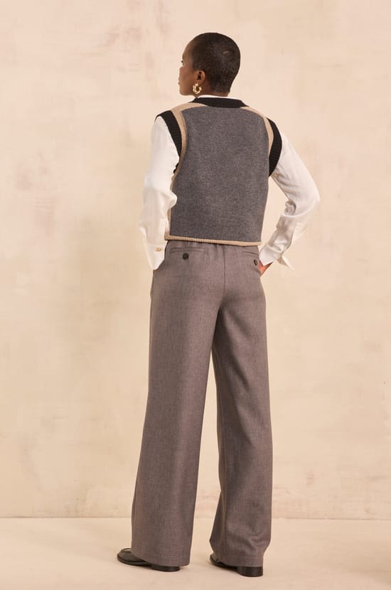 BERNIE striped wide trousers;${refinementColor}