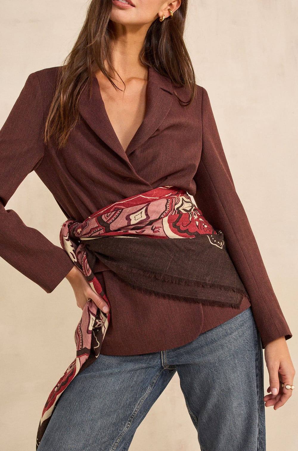 Foulard 100% laine Octobre Rose REMY;${refinementColor}