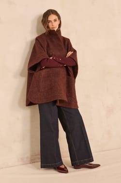 Cassy mottled wool cape;${refinementColor}