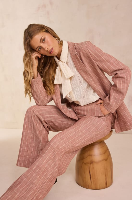 NELIA striped blazer;${refinementColor}