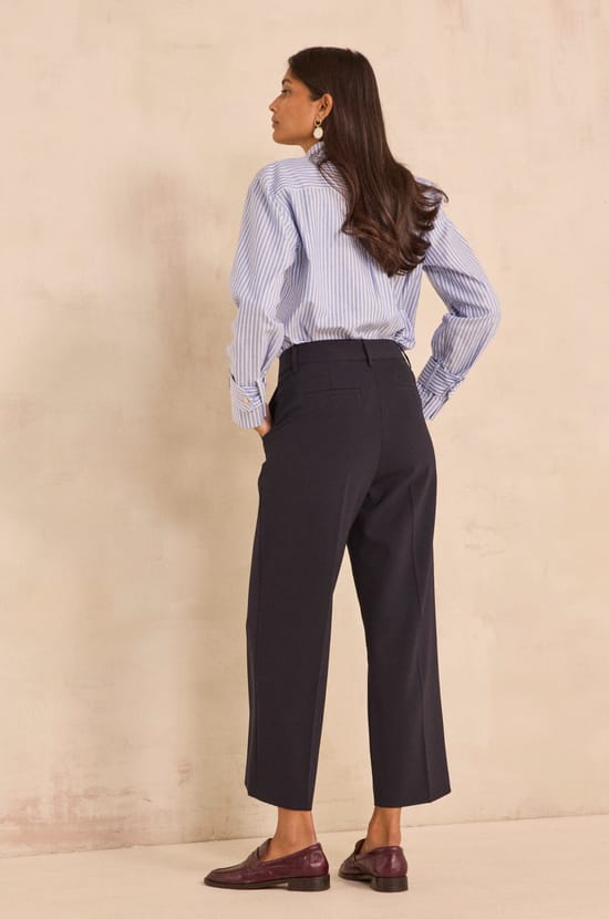 Loose fit navy pants LOLA;${refinementColor}