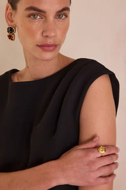 BIANCA straight dress with slit;${refinementColor}