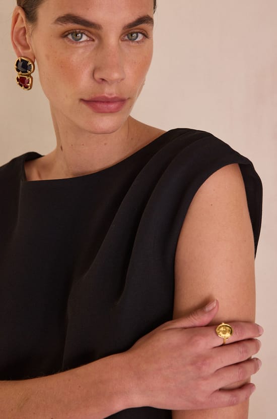 BIANCA straight dress with slit;${refinementColor}