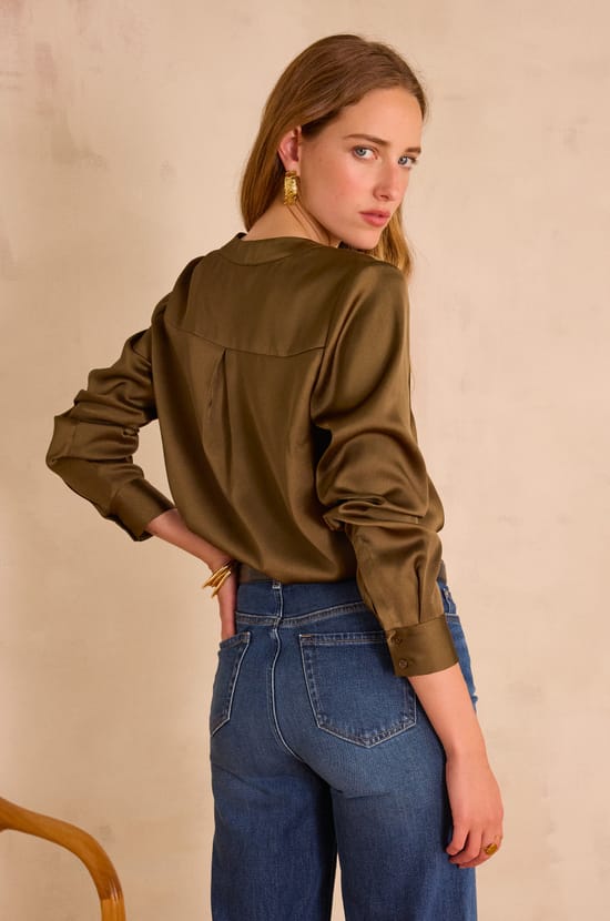 MARIE satin blouse;${refinementColor}