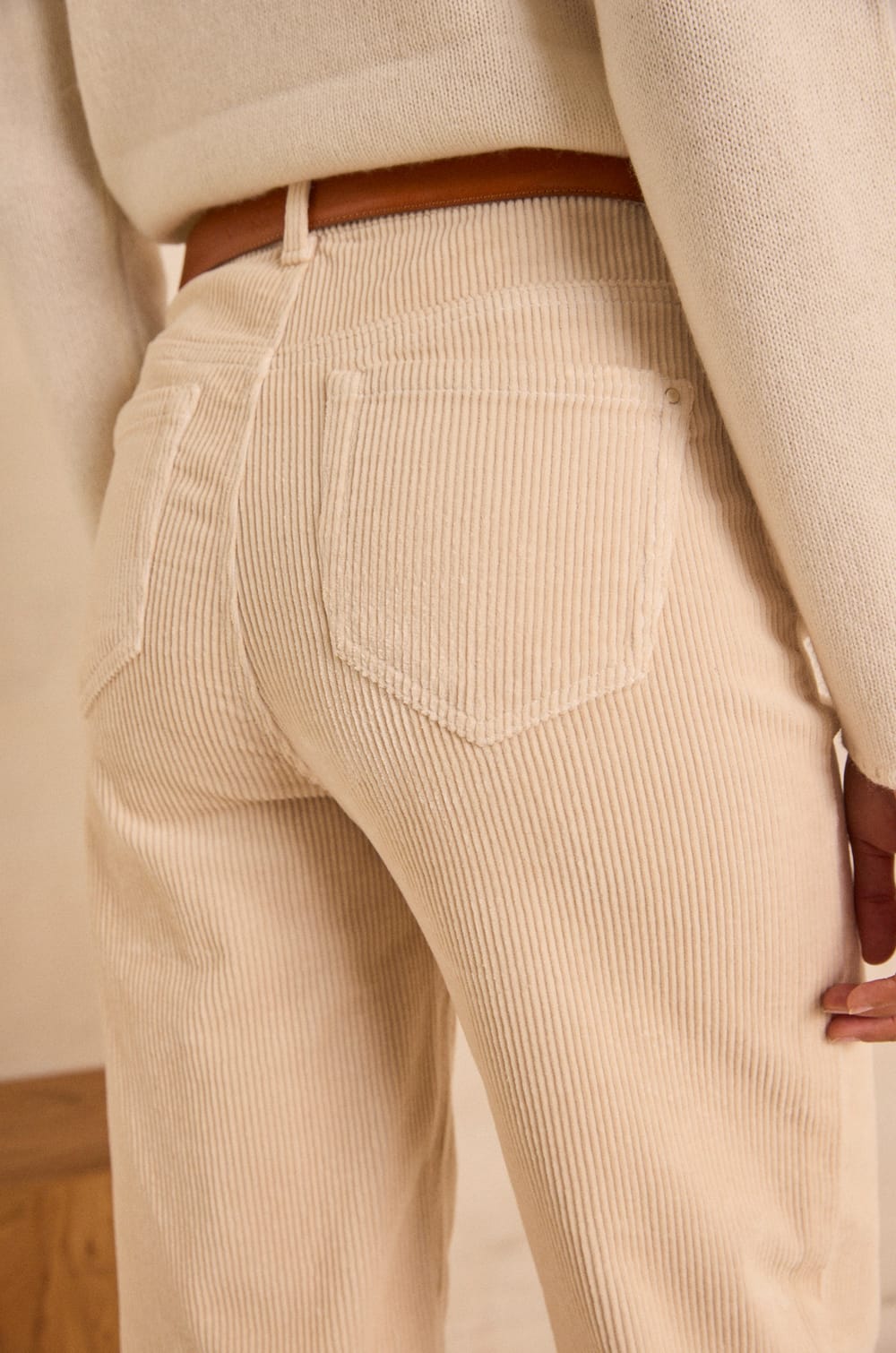 Loose cotton corduroy pants AGATHE;${refinementColor}