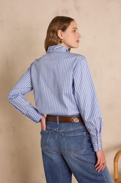 SANDRINE cotton striped shirt;${refinementColor}