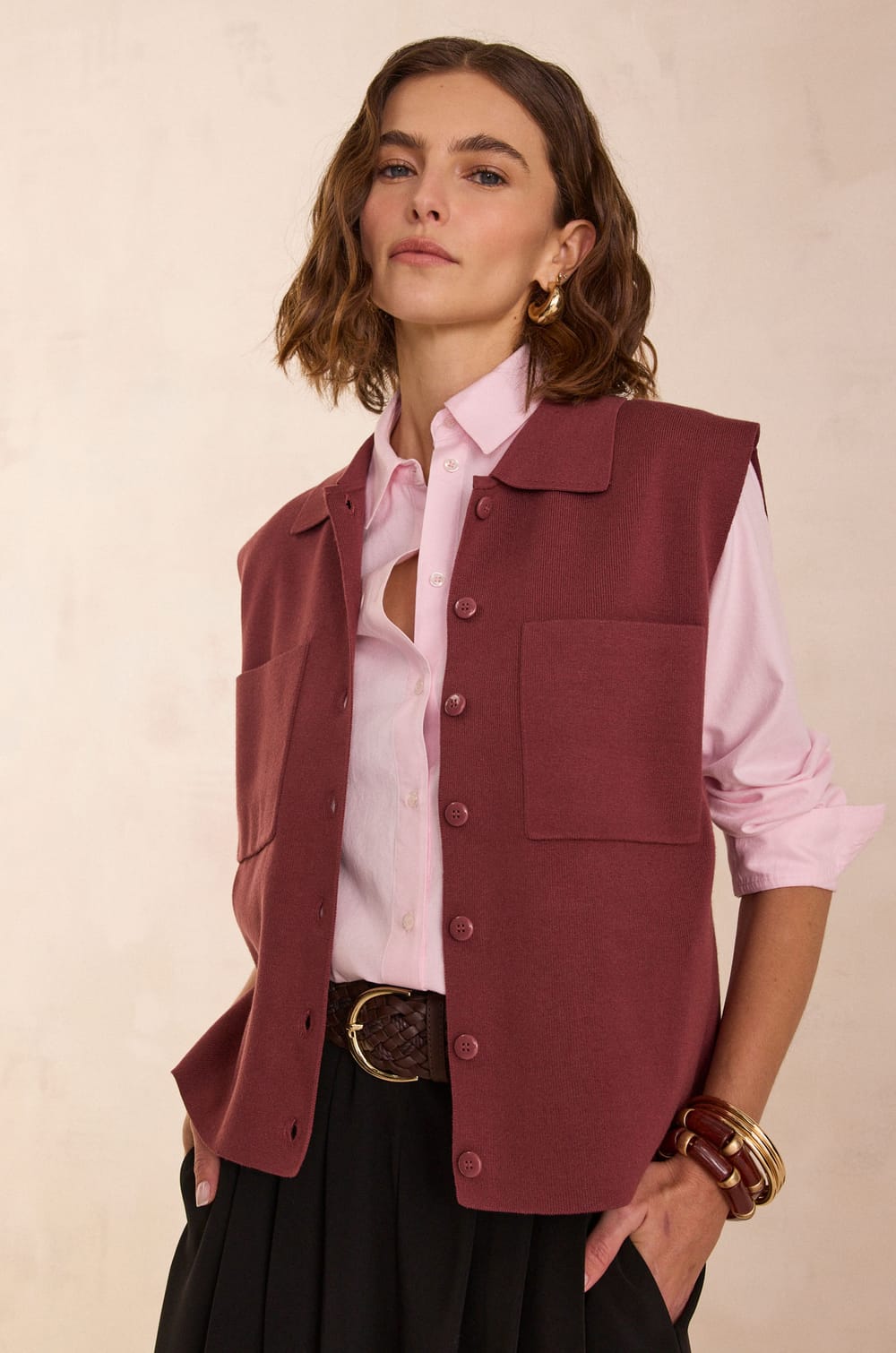 PETRA Sleeveless Cardigan;${refinementColor}