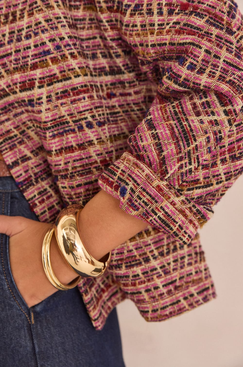 CAROLINE jacquard pattern jacket;${refinementColor}