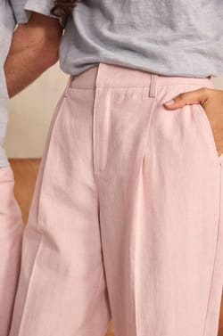 Unisex wide trousers in blended linen POIVRE;${refinementColor}