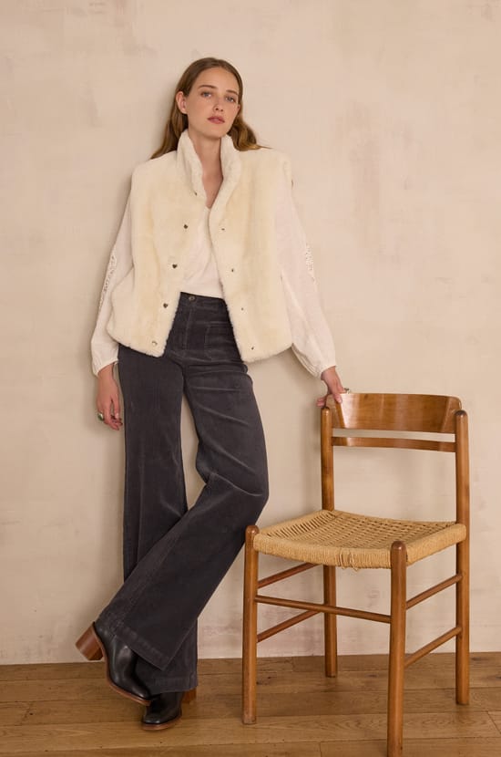 LUNA cotton velvet trousers;${refinementColor}