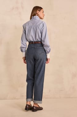 AGATHE cotton wide pants;${refinementColor}