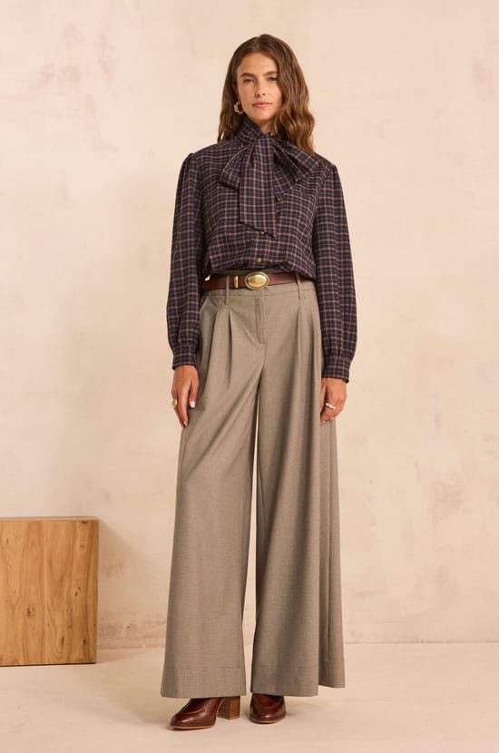 DENISE checkered blouse;${refinementColor}