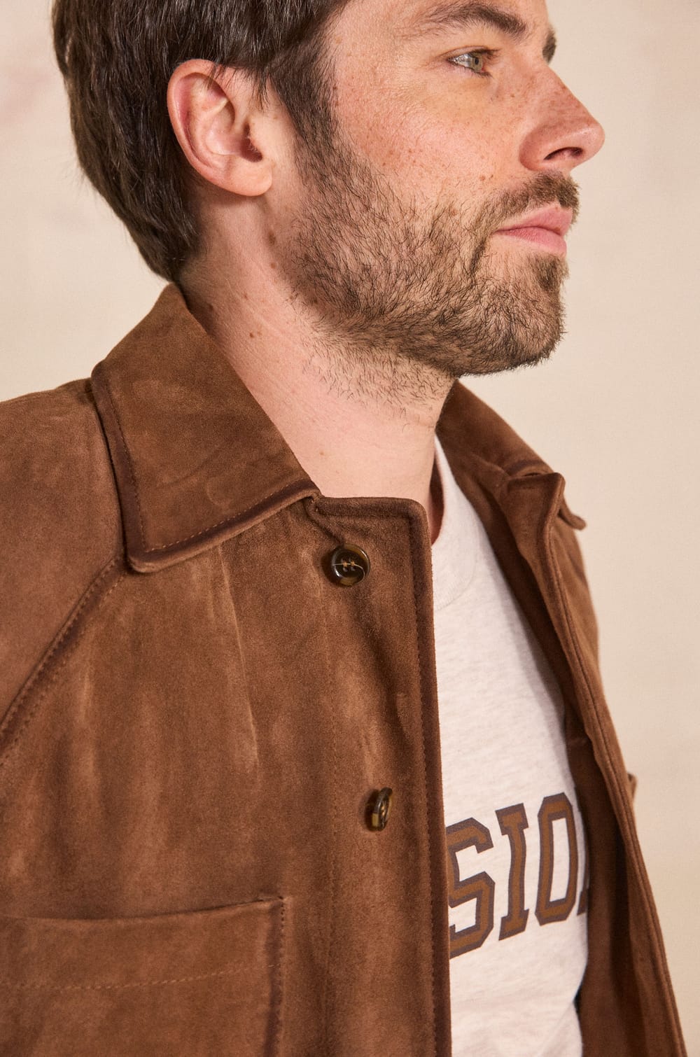 Unisex long-sleeve suede jacket SUBTIL;${refinementColor}