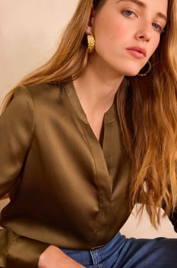 MARIE satin blouse;${refinementColor}