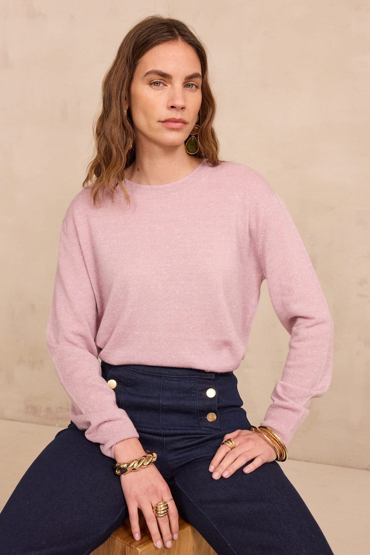 Fine long-sleeved cashmere sweater PRINCE;${refinementColor}