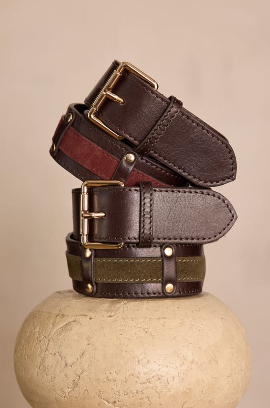 LEONARD leather belt;${refinementColor}