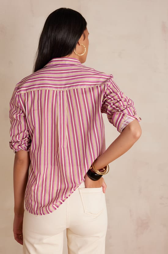 Camisa a rayas COLETTE de algod&oacute;n;${refinementColor}