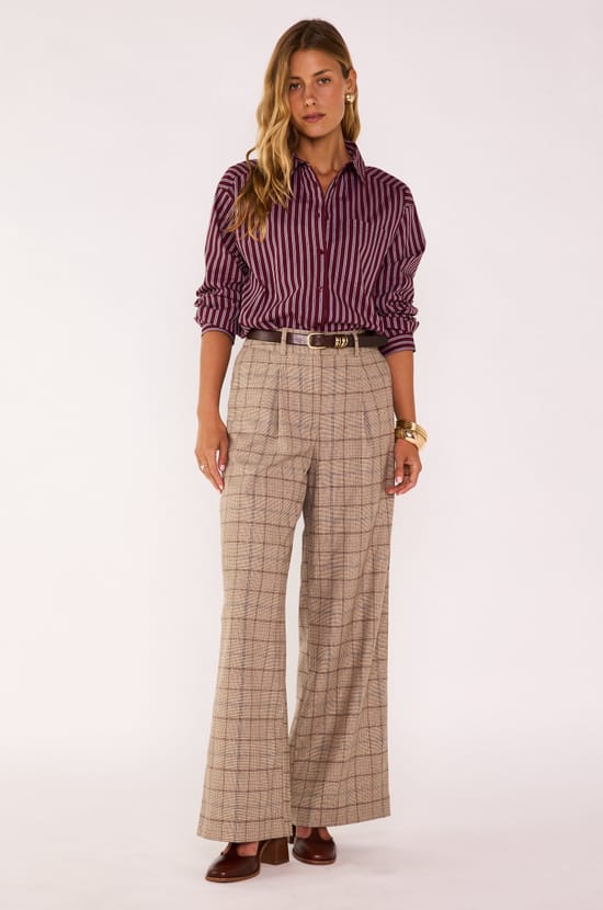 Pantalon Large &agrave; carreaux FLAUBERT ;${refinementColor}