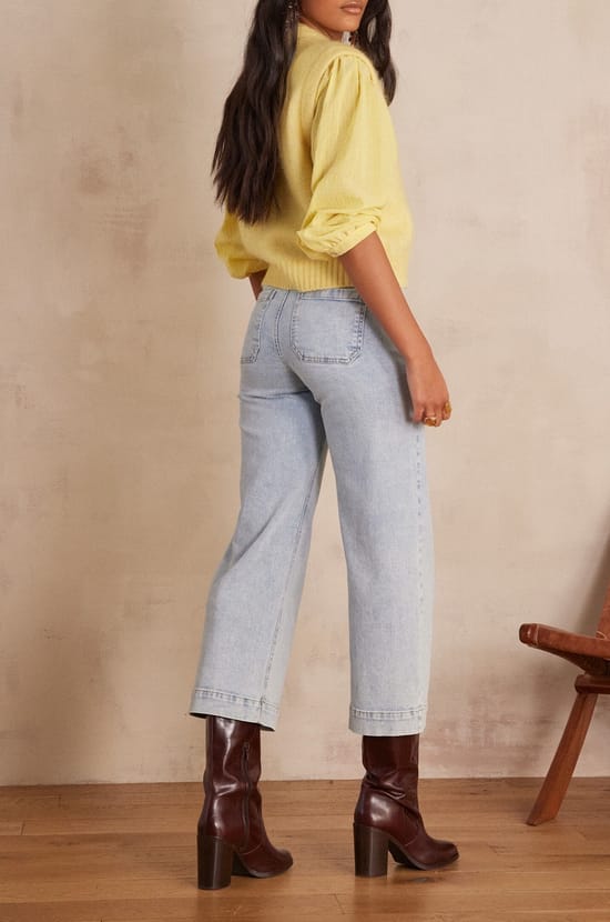 Jean cropped en denim LEA;${refinementColor}