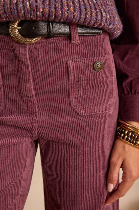 MAE cotton velvet trousers;${refinementColor}