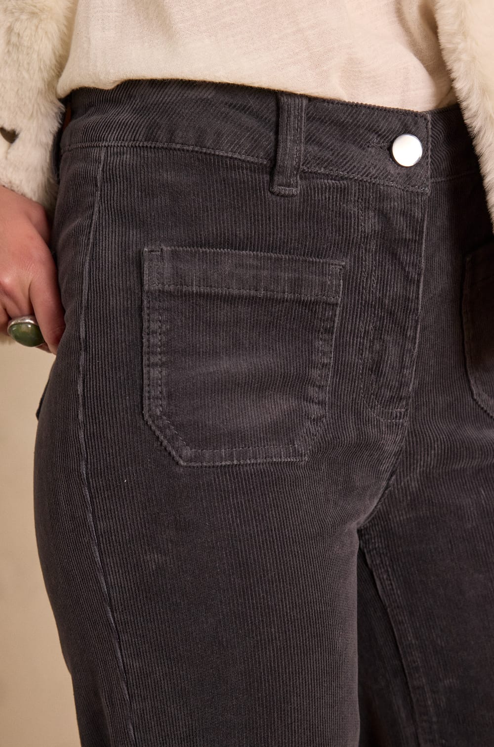 LUNA cotton velvet trousers;${refinementColor}