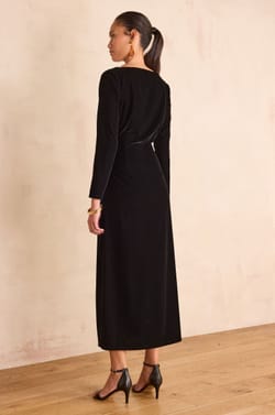 RAFAELA long velvet Dress;${refinementColor}