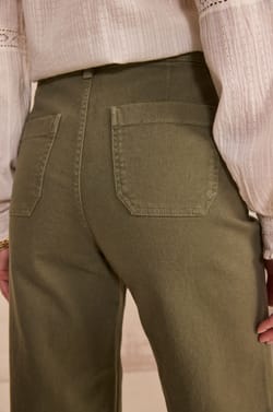 MAE wide cotton blend pants;${refinementColor}