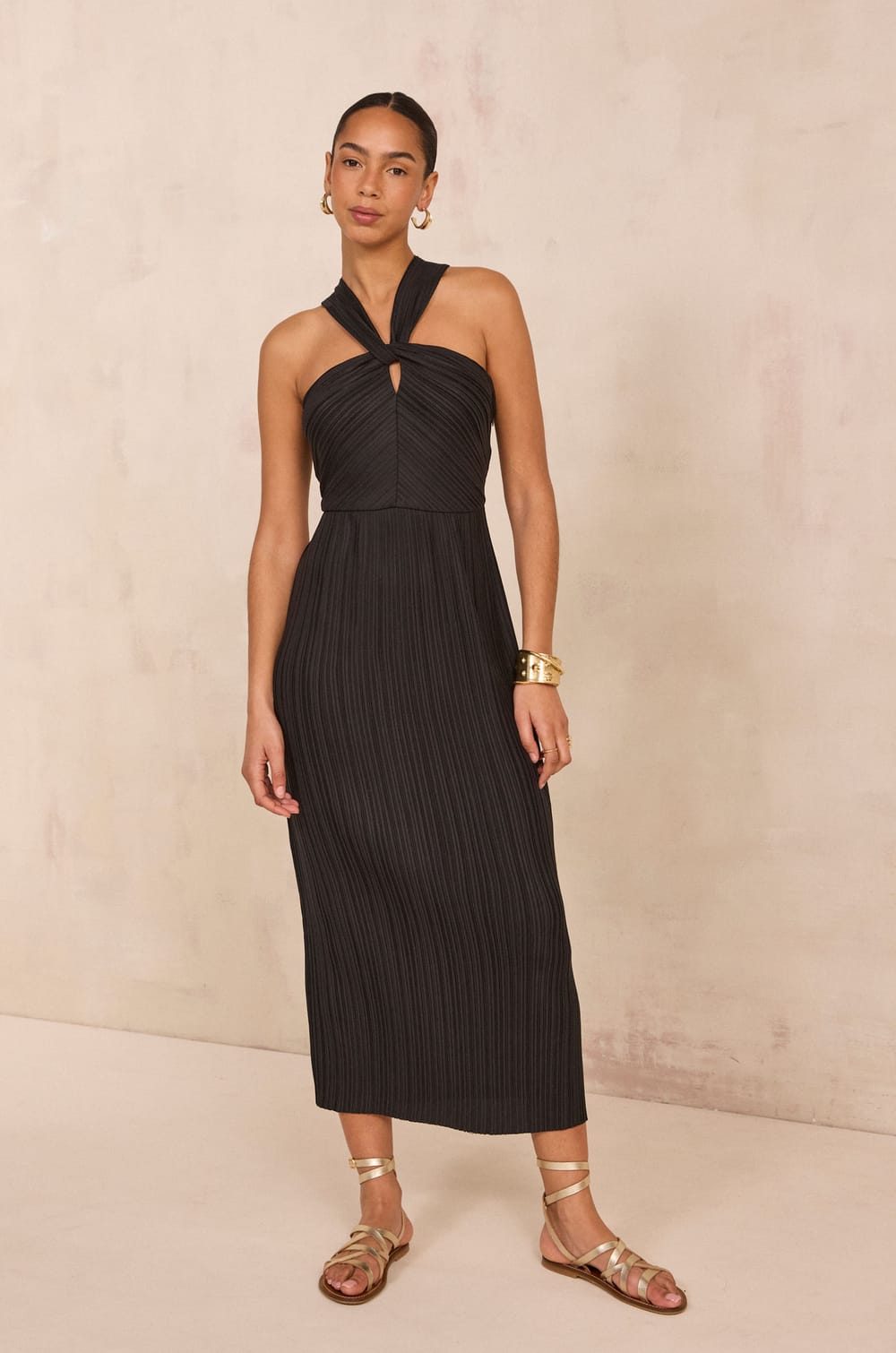 Robe droite pliss&eacute;e BAILEY;${refinementColor}