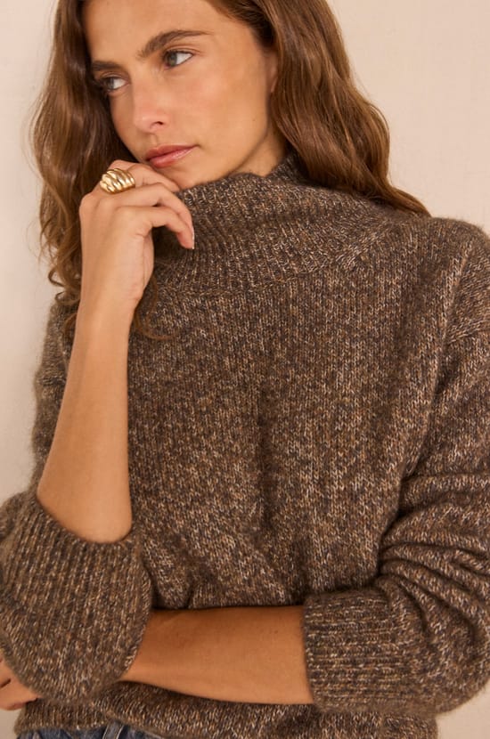 ASTRID mixed alpaca and wool turtleneck sweater;${refinementColor}