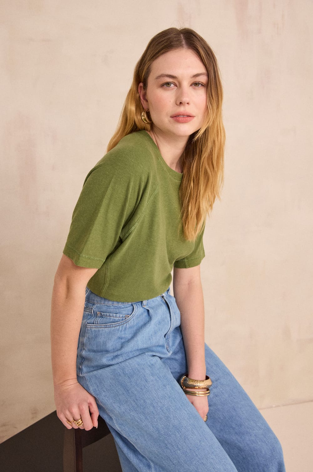 T-shirt manches courtes en chanvre et coton LIGHT;${refinementColor}